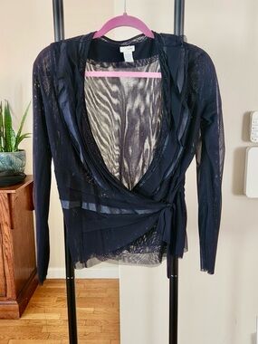 Odille Black Sheer Knit Top